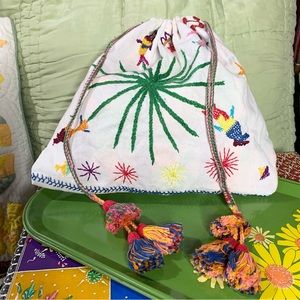 Embroidered Drawstring Bag